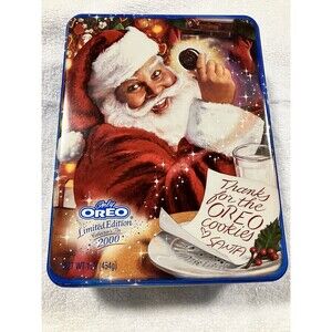 Vintage Santa Oreo Cookie Limited Edition Christmas Holiday Tin Year 2000